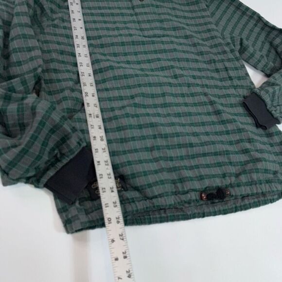 The Vermont Flannel Co Shirt Mens Small Green Plaid USA Pullover Quarter Button - Picture 2 of 9